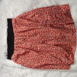 Postcard Orange Floral Print Skirt Size 2X